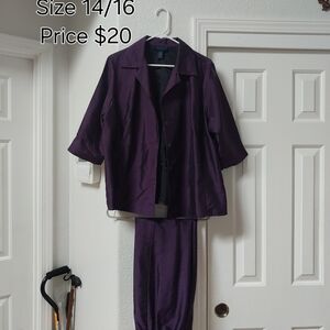 Purple Two-Piece Suit Set